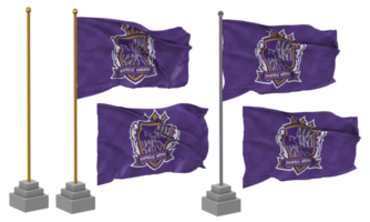 sanfrecce Hiroshima drapeau agitant différent style avec supporter pôle isolé, 3d le rendu png