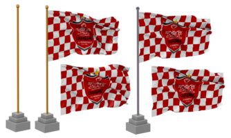 Persepolis Football Club Flag Waving Different Style With Stand Pole Isolated, 3D Rendering png