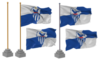 Anorthosis Famagusta Football Club Flag Waving Different Style With Stand Pole Isolated, 3D Rendering png