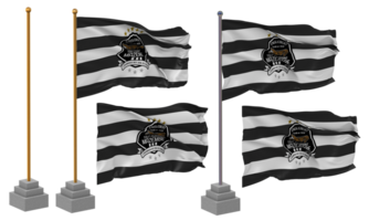 tout puissant mazembé, tp mazembe drapeau agitant différent style avec supporter pôle isolé, 3d le rendu png