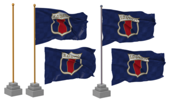 sociedad deportivo quito Flagge winken anders Stil mit Stand Pole isoliert, 3d Rendern png