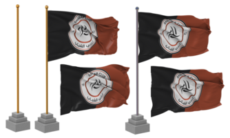 Al Shabab Football Club Flag Waving Different Style With Stand Pole Isolated, 3D Rendering png