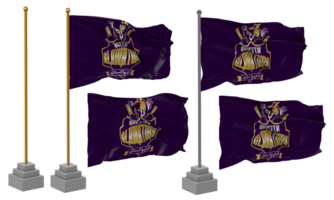 Quetta Gladiators, QG Flag Waving Different Style With Stand Pole Isolated, 3D Rendering png