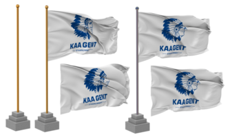 koninklijke Atletiek Gesellschaft Mann, kaa Mann Flagge winken anders Stil mit Stand Pole isoliert, 3d Rendern png