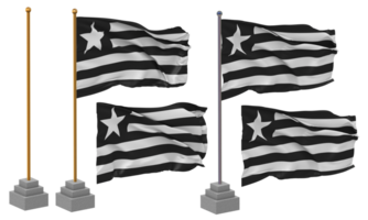 botafogo de futebol e regatas bandeira acenando diferente estilo com ficar de pé pólo isolado, 3d Renderização png