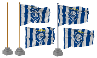 Helsingin Jalkapalloklubi, HJK Helsinki Flag Waving Different Style With Stand Pole Isolated, 3D Rendering png