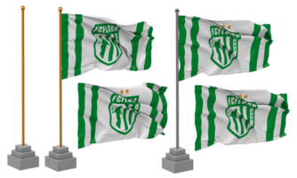 fc Flora, Flora Tallinn Flagge winken anders Stil mit Stand Pole isoliert, 3d Rendern png