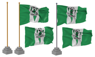 FK Jablonec Flag Waving Different Style With Stand Pole Isolated, 3D Rendering png