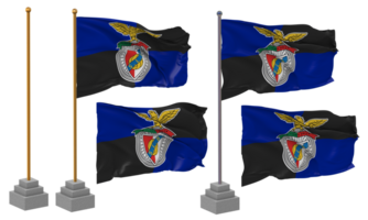 Sport lisboa e benfica Flagge winken anders Stil mit Stand Pole isoliert, 3d Rendern png