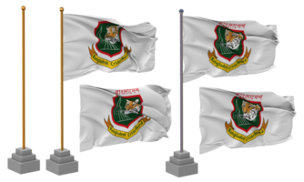 Bangladesh Grilo quadro, bcb bandeira acenando diferente estilo com ficar de pé pólo isolado, 3d Renderização png