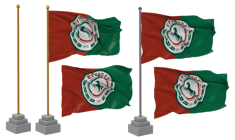 al ettifaq calcio club bandiera agitando diverso stile con In piedi polo isolato, 3d interpretazione png