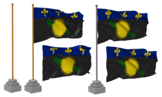 guadalupe bandera ondulación diferente estilo con estar polo aislado, 3d representación png