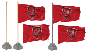 Al Duhail Sports Club Flag Waving Different Style With Stand Pole Isolated, 3D Rendering png