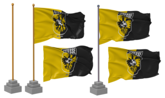 sbv vitesse Arnheim Flagge winken anders Stil mit Stand Pole isoliert, 3d Rendern png