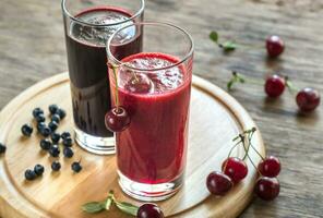 Cherry and bilberry smoothies photo