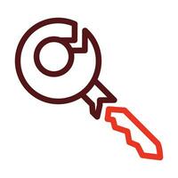 Broken Key Vector Thick Line Two Color Icons For Personal And Commercial Use.