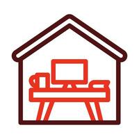 Home Office Vector Thick Line Two Color Icons For Personal And Commercial Use.