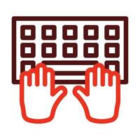 Typing Vector Thick Line Two Color Icons For Personal And Commercial Use.