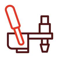 Toggle Clamp Vector Thick Line Two Color Icons For Personal And Commercial Use.