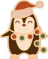 pingüino Navidad multicapa hogar decoración vector