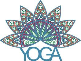 yoga logo multicapa pared decoración vector