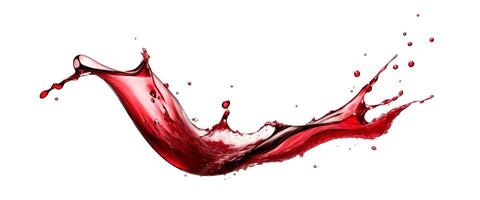 Red wine splash isolated on white background. AI Generative photo