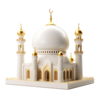 Stereo 3d Creative Mosque Building Model Ai Generative png