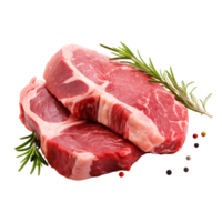 Fleisch hacken Wild Rippe Auge Steak Lamm und Hammelfleisch Speck ai generativ png