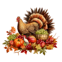 Thanksgiving dinner public holiday cornucopia thanksgiving day Ai Generative png