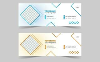 Free VECTOR Email Signature Template Design and Social Cover Templates