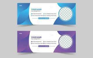 Free VECTOR Email Signature Template Design and Social Cover Templates