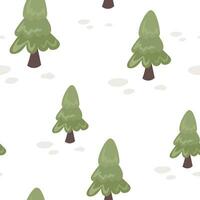 Winter graphic seamless background with Christmas trees. Hand-drawn vector graphics. Christmas wrapping paper