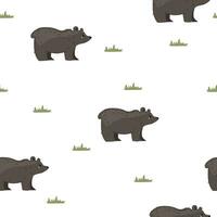 Vector pattern drawing with a bear. Hand drawn vector graphics. Christmas wrapping paper. Use on bed linen, baby clothes, tablecloth, fabric