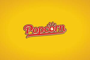popcorn lettering logo with a popcorn on the letter o for snack businesses, cinemas, etc. vector