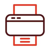 Printer Vector Thick Line Two Color Icons For Personal And Commercial Use.