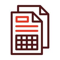 Spreadsheet Vector Thick Line Two Color Icons For Personal And Commercial Use.