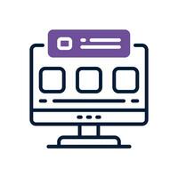 computer dual tone icon. vector icon for your website, mobile, presentation, and logo design.