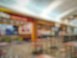 Abstract blur and defocus shopping mall in department store interior for background. Blurred interior background for business and advertisement photo