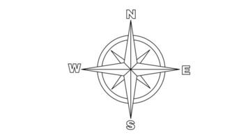 Animation forms a sketch of a compass icon video