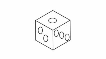 Animation forms a sketch of the dice icon video
