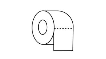 Animation forms a sketch of the toilet tissue icon video