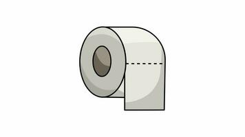 animiert Video Bildung ein Toilette Papier Symbol