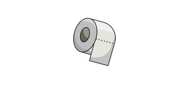 Animation of a moving toilet tissue icon video