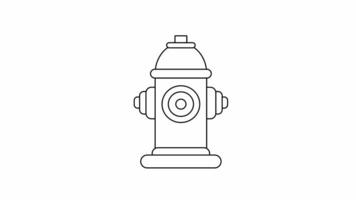 animatie vormen een schetsen van een water hydrant icoon video