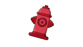 animering av en rör på sig vatten brandpost ikon video