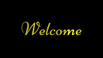 Yellow welcome text animation video