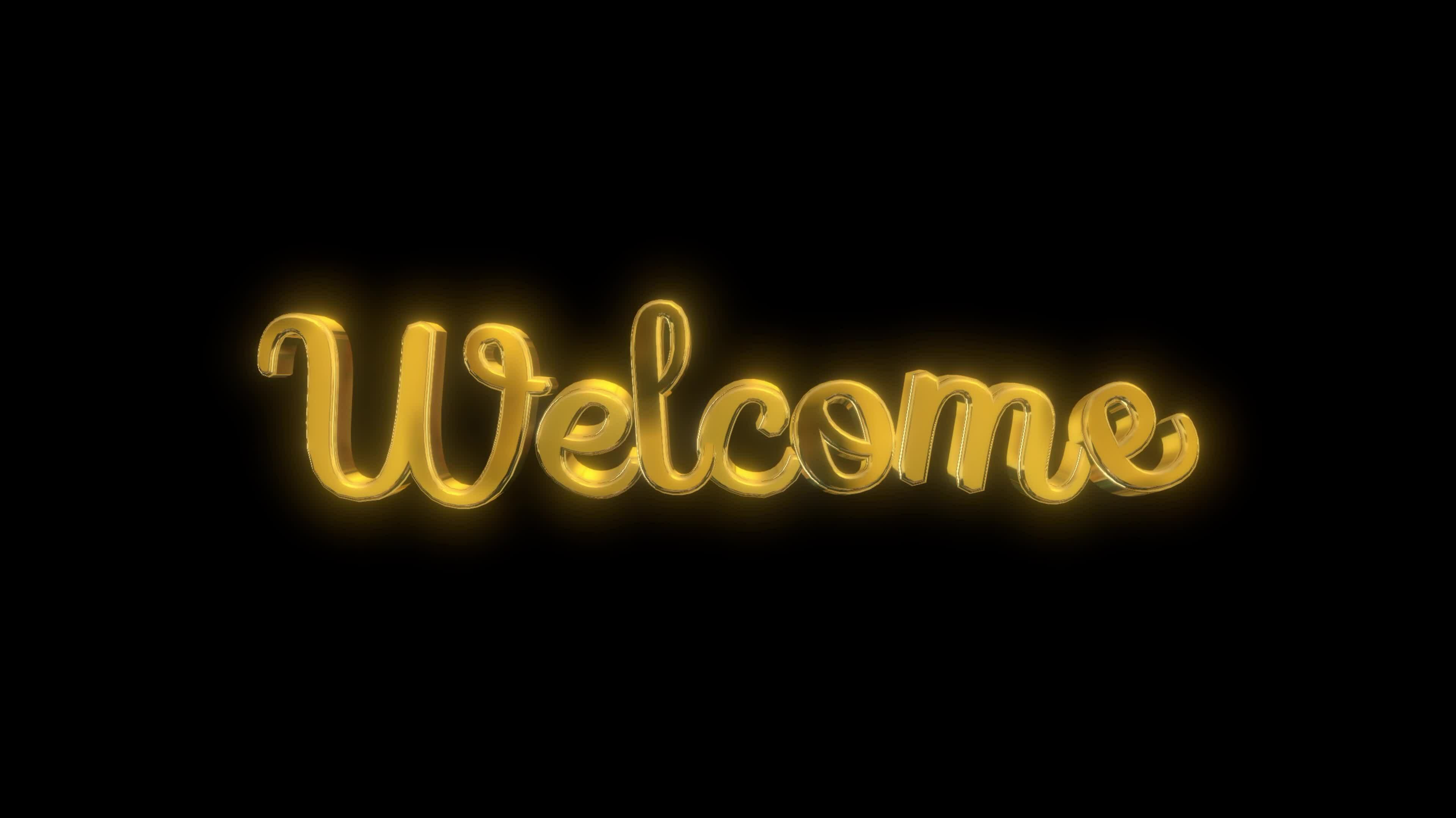 golden welcome animation. 3D text animation 32066382 Stock Video at ...