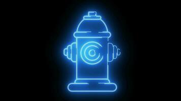 Animation Formen ein Wasser Hydrant Symbol mit ein Neon- Säbel bewirken video