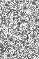 Intricate Monochrome Blossoms Hand Drawn Abstract Floral Vector