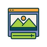 video ads filled color icon. vector icon for your website, mobile, presentation, and logo design.